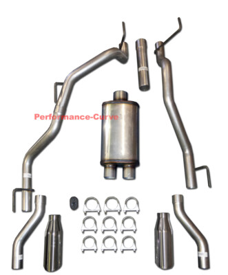 Catback Performance Dual Exhaust Rear Exit  MaxFlow Muffler Fits 09-21 Dodge Ram