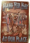 TIN SIGN new 8x12 welcome cowboy hat country western ranch man cave vintage K45+