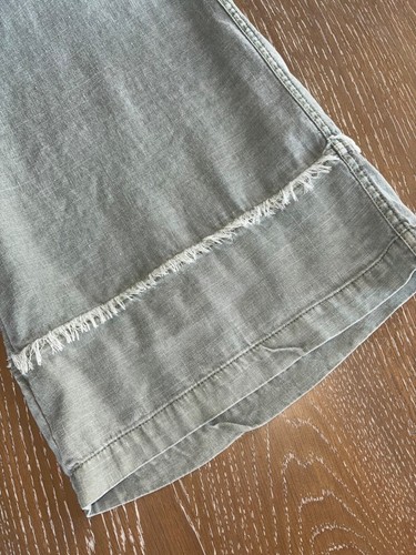 $168 SUNDANCE Olive Green Wide-Leg Crop Pants Feminine Lace-Up Detail Sz 2P 2 P - Picture 6 of 14