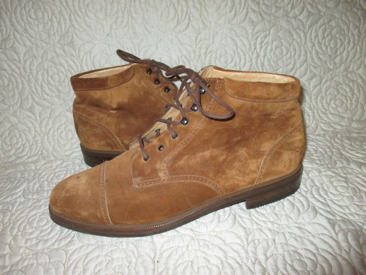 Gravati 14444 Chukka Ankle Boots Beige Suede Lace up Men\'s 12 M Made In Italy Gravati Made in Italy Brown Suede leather Ankle boots SIZE  main image 3