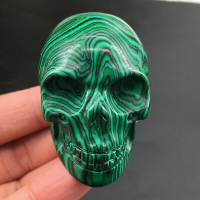 2''  malachite stone Quartz Crystal Skull Carved Skull Reiki Healing 1pc