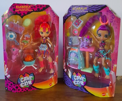 Cave Club Puppen Emberly & Roaralai Sets = 2 Mattel Spielzeug Neu Originalverpackt (286)