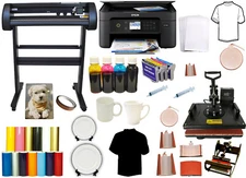 28 Vinyl Plotter Cutter Wireless Epson Printer 8in1 Combo Sublimation Heat Press