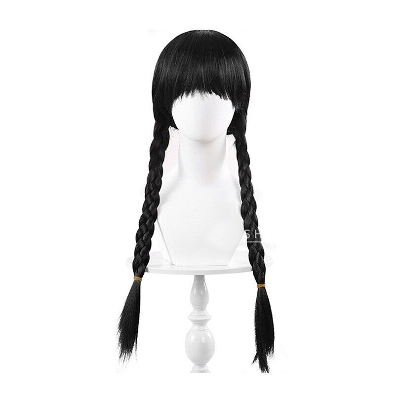 Vestido con disfraces Wednesday Addams para mujeres niñas disfraces negro gótico fiesta de Halloween