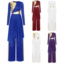 Women Costume Religious Dresses Praise Dancewear Celebration With Palazzo Pants