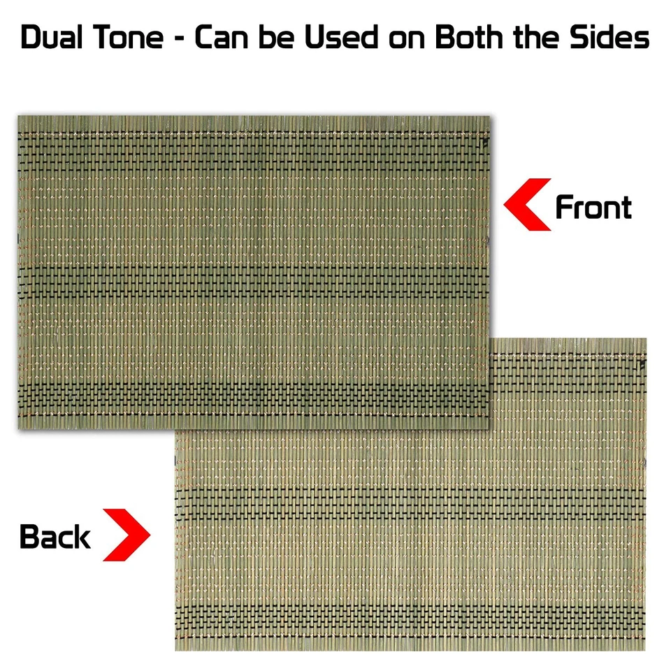 Reversible Bamboo Wooden Placemats for dining Set of 6 - Image 3 of 4