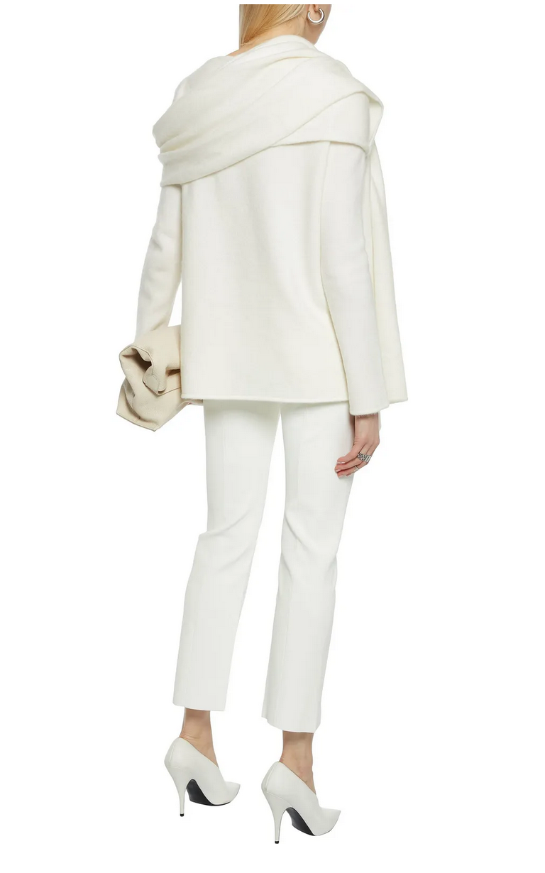 FILA Pantaloni The Row Thilde elasticizzati cady gamba dritta bianchi nuovi con etichette $1850 taglia XS