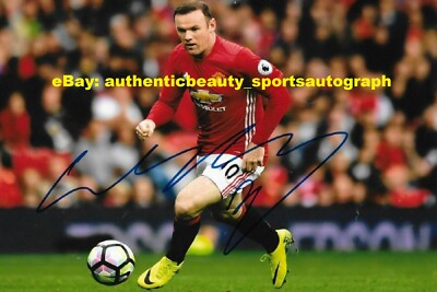 WAYNE ROONEY 10 MANCHESTER UNITED MUFC AUTO SIGNED 12x18 POSTER