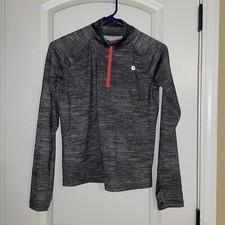 GIRLS GAP FIT Quarter ZIP FRONT MOCK NECK TOP SIZE XL BLACK