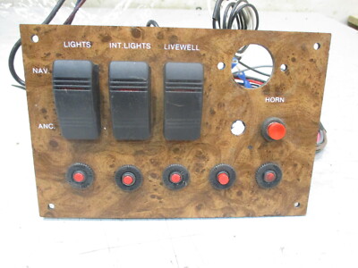 Voyager Marine Boat Switch Dash Panel Wood Grain 7 5/8'' x 5 1/4''