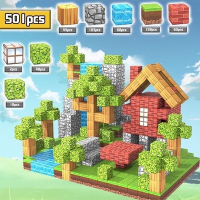501Pcs/Set Minecraft Magnetic Building Blocks Children Kids Educational Toy Gift
