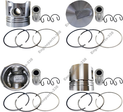 4PCS S4E Piston + Piston Rings For Mitsubishi S4E S4E2 34417-04100 34417-04101