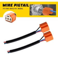 2PCS Female H4|9003 Ceramic Connector Headlight Plug Pigtail For Truck Car Auto