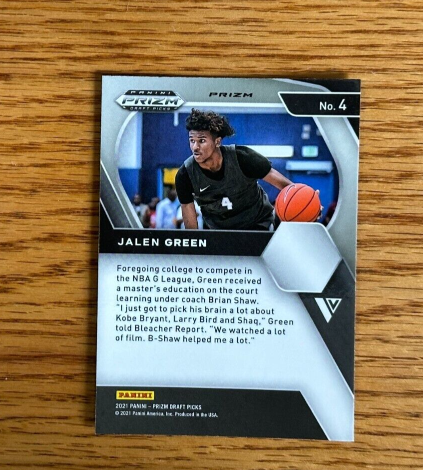JALEN GREEN 2021-22 Panini Prizm Draft Picks #4 Rookie RC JALEN GREEN 2021-22 Panini Prizm Draft Picks #4 Rookie RC