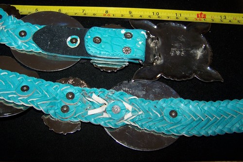 Heavy XL Southwestern Colorful Enamel Silver Rodeo Cowgirl Western Concho Belt - Picture 17 of 17