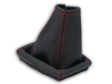 SCHALTMANSCHETTE FUR FORD FOCUS C-MAX 03-06 SCHALTSACK NATURLEDER NAHT ROT