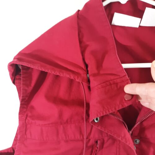 Elizabeth by Liz Claiborne Vest Sz 18 Red Removable Hood Full Zip Outdoor Jacket - Picture 3 of 10