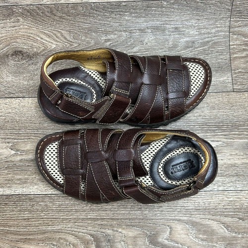 Born Stafford Men's 8 Brown Leather Fishermans Style Outdoor Sandals Gorpcore - Imagen 4 de 10