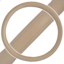 Tan Performance Leather Grip Steering Wheel Cover Protector Skin Wrap Universal