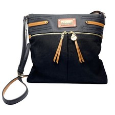 Hangbag  River  Island Black  Suede Cross Body New With Tags Nwt