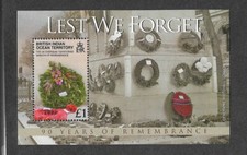 British Indian Ocean Territory 90 years of Remembrance World War I mnh min sheet