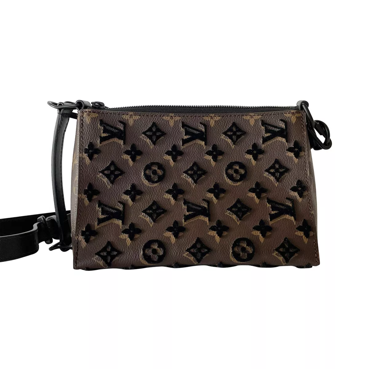 Louis Vuitton Triangle Messenger Monogram Tuffetage Black in