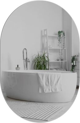 Home Selections ovaler Badspiegel 50 x 70 cm, rahmenloses Design