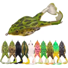 3D Eyes Double Propeller Thunder Frog Soft Bait Topwater 90mm 13.6g - 10 colors
