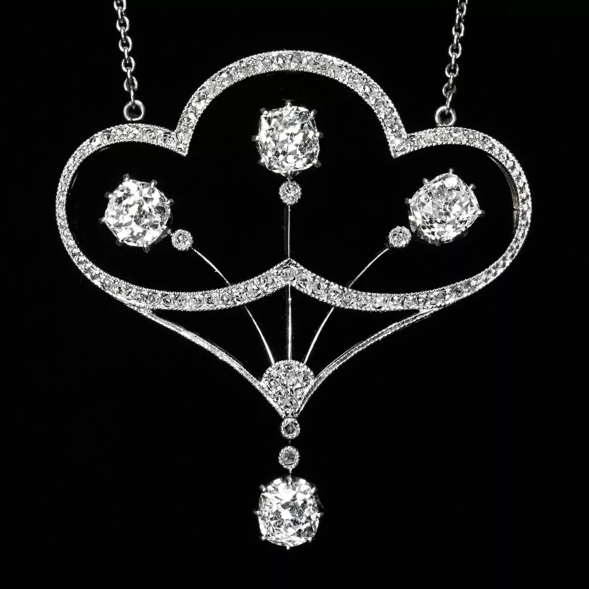 Diamond platinum necklace clearance