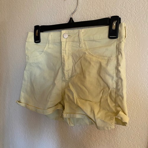 yellow high waisted jean shorts h\u0026m 