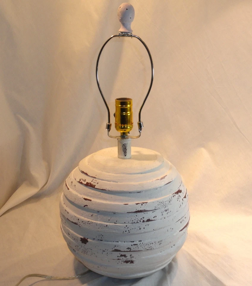 Lámpara de mesa de cerámica Fangio Nature W-8826 blanco envejecido sin pantalla 10" de diámetro Foto 4 de 4