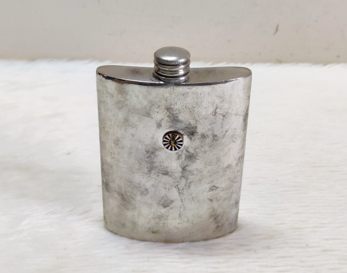 Vintage Pewter Whisky Stainless Steel Hip Flask with