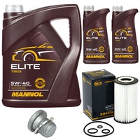 MotoröL Set Mannol Elite 5W40 7 Liter + ÖLfilter + Schraube FüR Mercedes GLK 212