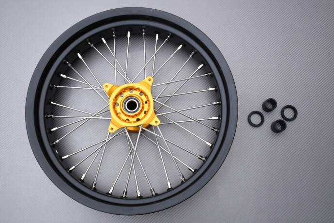 Jante avant jaune Supermoto 17'' pour transformer votre Suzuki RMZ en moto urbaine