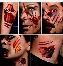 Zombie Makeup,Halloween Makeup,10 Unique Sheets,Fake Blood ,Scar Tattoo,Hallowee