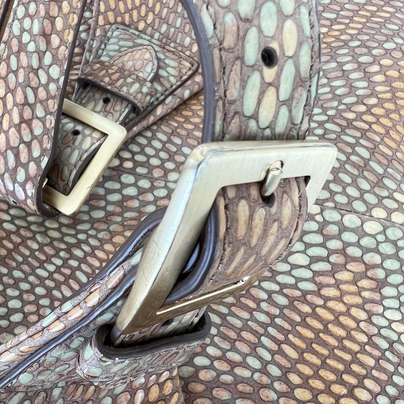 SONDRA ROBERTS Multicolor Python Print Leather Do… - image 17