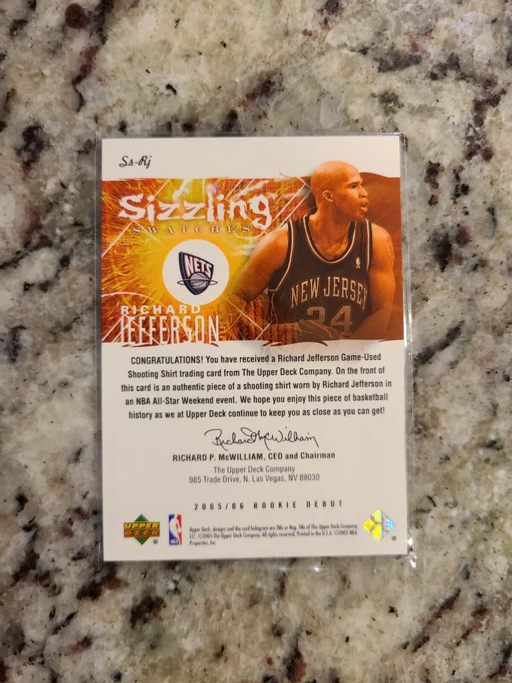 2005-06 Upper Deck Rookie Debut Sizzling Swatches Richard Jefferson #Ss-Rj - Image 2 of 2