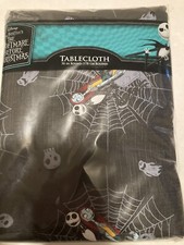 Tim Burton The Nightmare Before Christmas Tablecloth Round 70" Jack Sally NEW