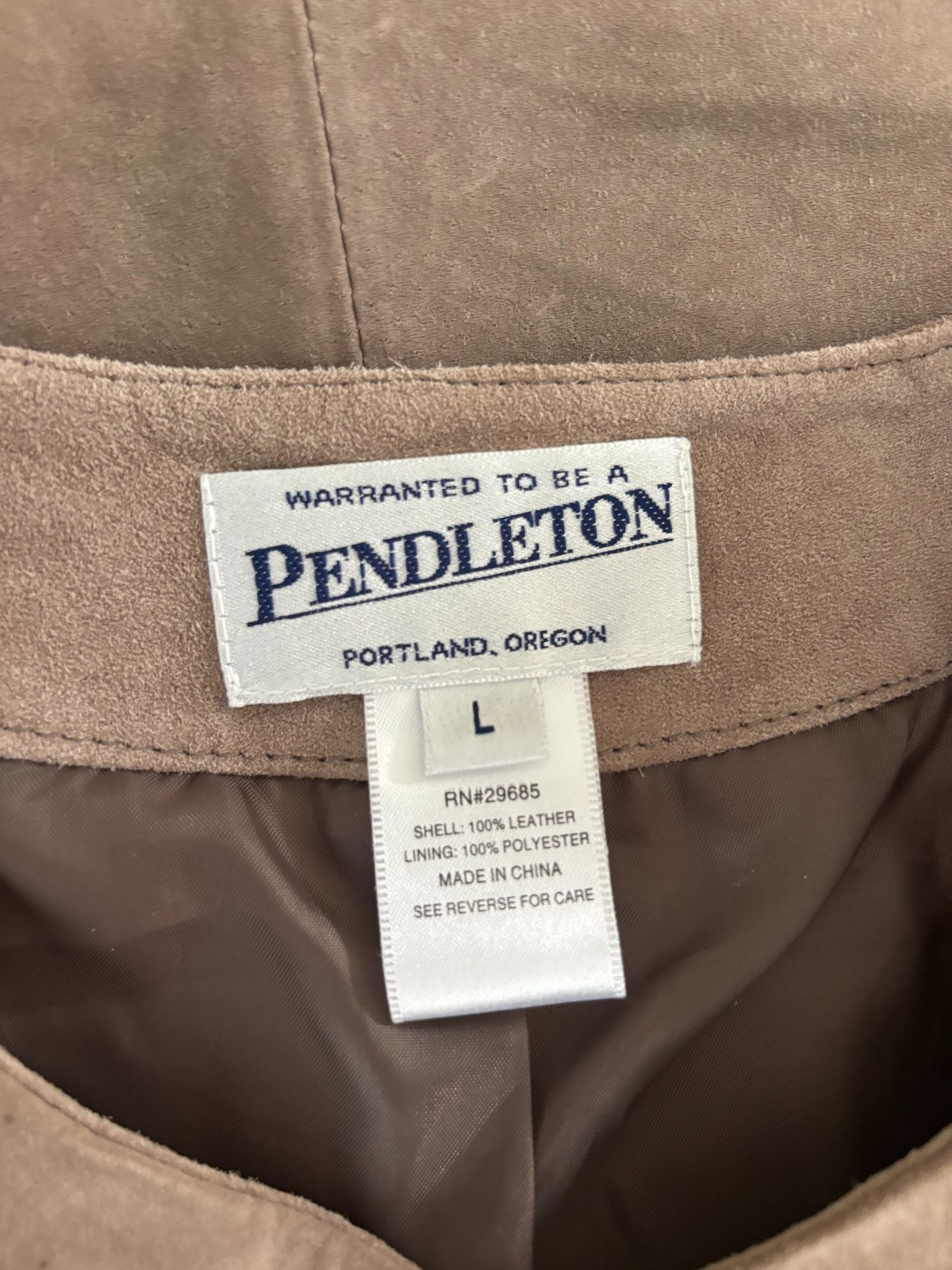 Pendleton Suede Leather Jacket Large Bell Style L… - image 13