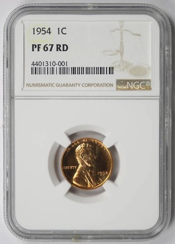 1954 Lincoln Wheat Penny 1C Proof PF 67 RD Red NGC