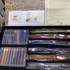 multicolor glass pen set with ink 41a36a