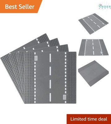 Road Base Plates 10x10 Inches City Street Building Kit for Bricks Compatible