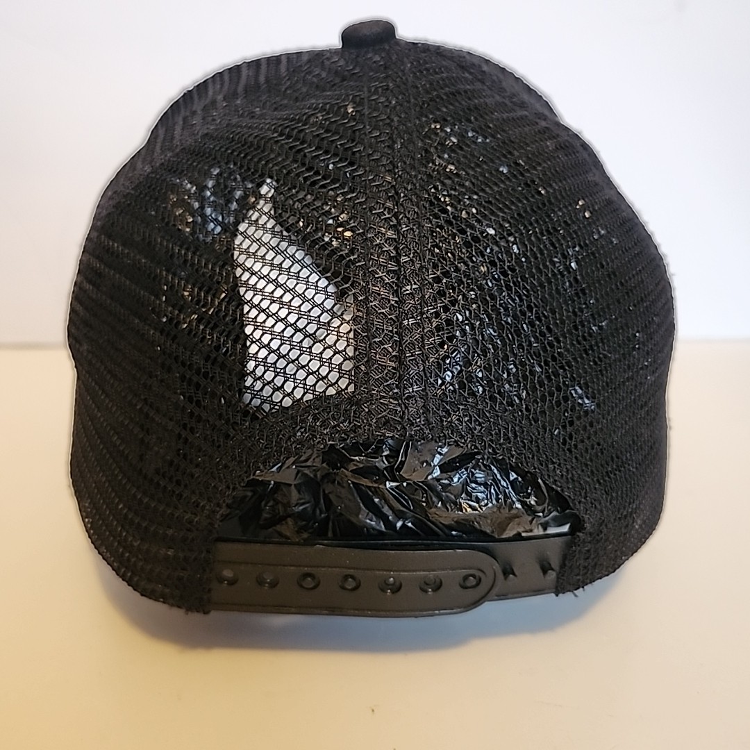 Wolf Patch Trucker Hat Black Mesh Snapback - image 3