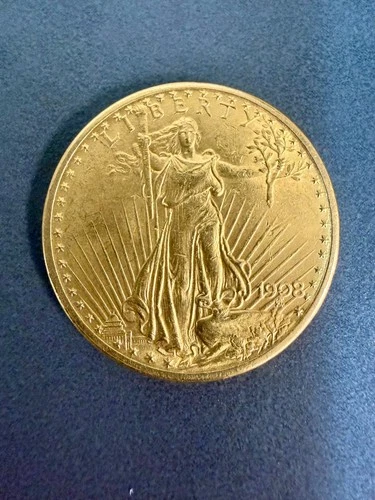 1908 D GOLD UNITED STATES $20 ST GAUDENS DOUBLE EAGLE - NO MOTTO - COIN