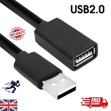 Image of USB 2.0 Extension Cable SuperSpeed Fast Lead Male to Female 0.5 1m 2m 3m & 5m UK