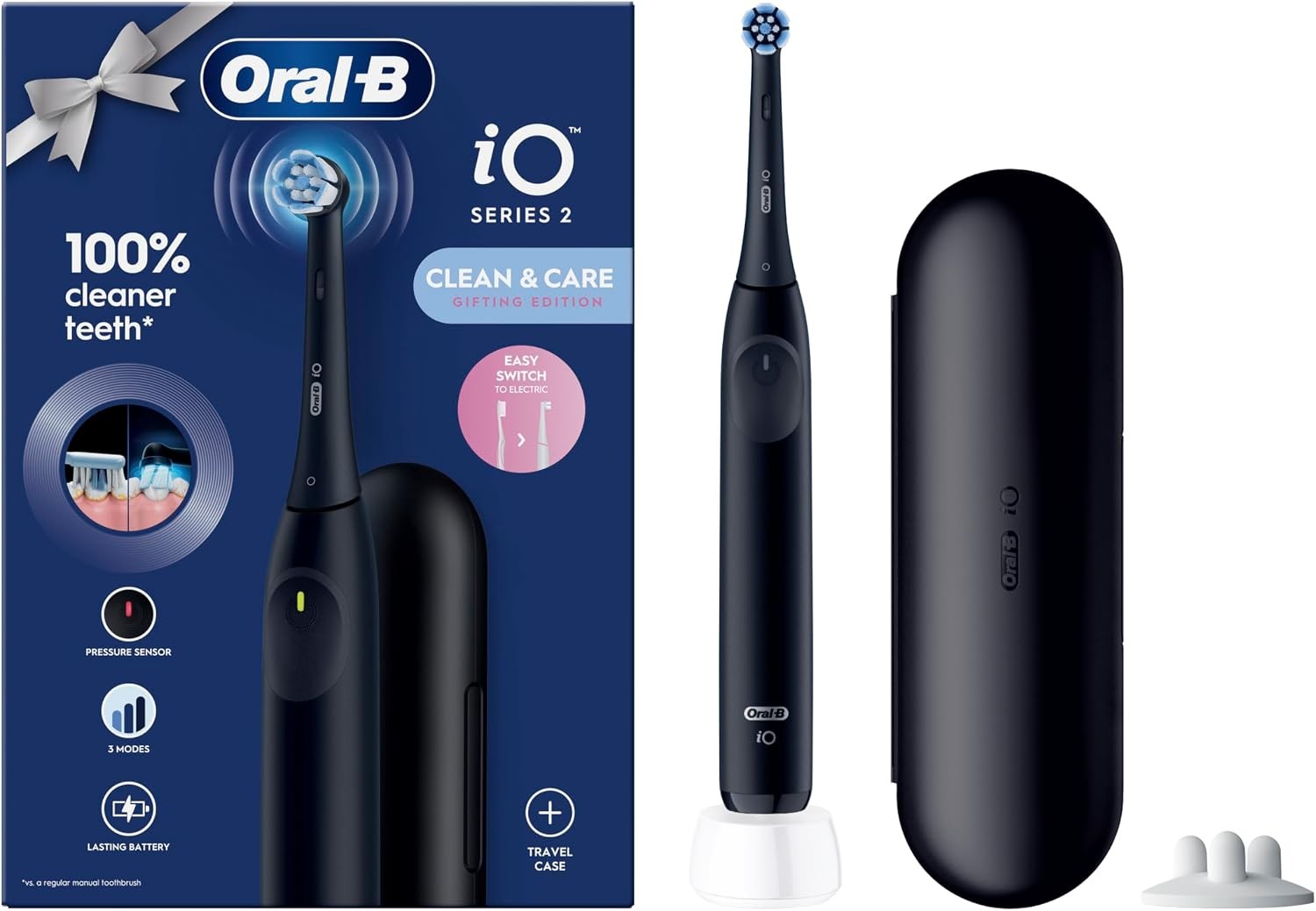 Oral-B iO Series 2 Night Black Special Edition - Mit Zahncreme - Zahnbürste mit 8 Aufsteckbürsten - Bild 2