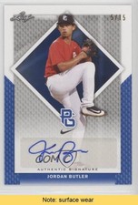 2016 Leaf Perfect Game National Showcase Blue 5/15 Jordan Butler Auto READ 0cz
