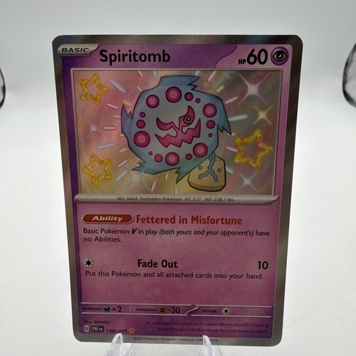 Pokemon Spiritomb 158/091 SV: Paldean Fates Shiny Rare Holo NM