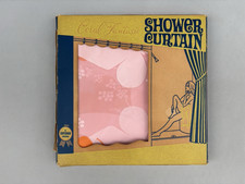 Vintage Superior Shower Curtain Coral Fantastic PINK Butterfly NEW in box