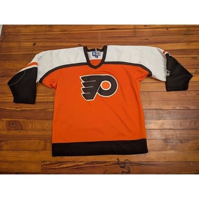 Starter Philadelphia Flyers Orange Black White Hockey Jersey Mens Size Medium